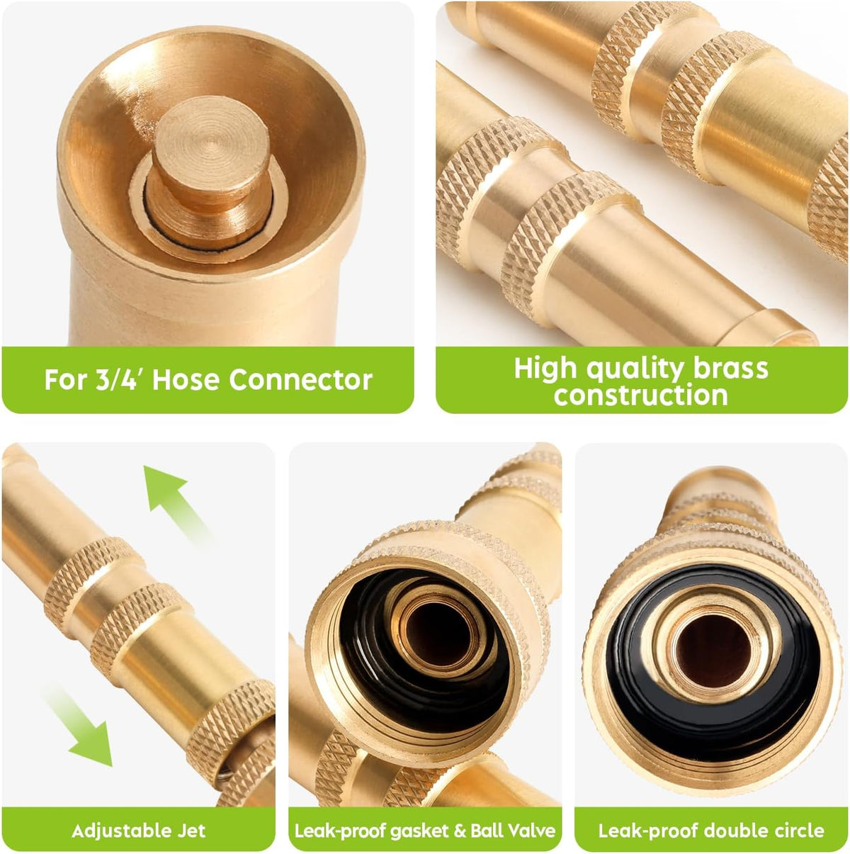 Metal Heavy Duty Water Spray Nozzle with 9 Adjustable Watering Patterns, Garden Hose Nozzle Sprayer for Watering Lawn and Garden,car Washing, Pets.
