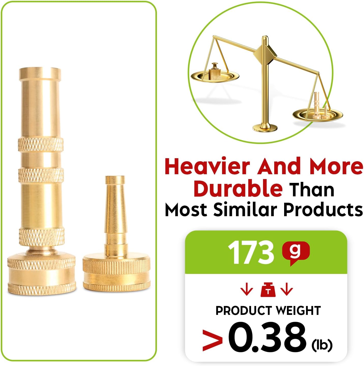 Metal Heavy Duty Water Spray Nozzle with 9 Adjustable Watering Patterns, Garden Hose Nozzle Sprayer for Watering Lawn and Garden,car Washing, Pets.