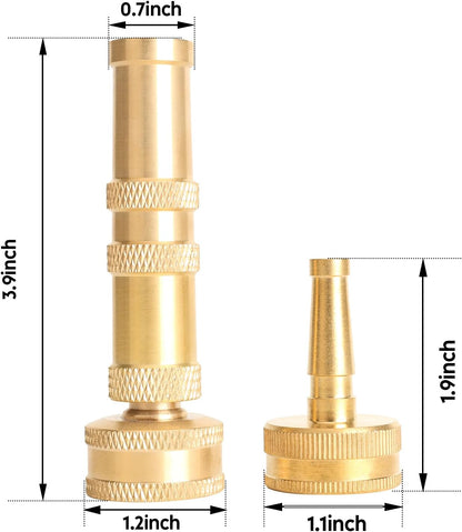 Metal Heavy Duty Water Spray Nozzle with 9 Adjustable Watering Patterns, Garden Hose Nozzle Sprayer for Watering Lawn and Garden,car Washing, Pets.