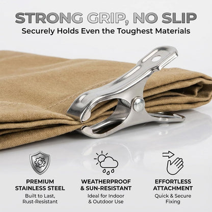 50 PCS Garden Clips for Netting - Stainless Steel Greenhouse Clamps