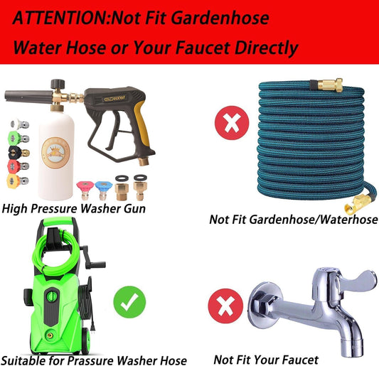X-887 High Pressure Washer Gun with Foam Cannon 2 Adapter 7 Pressure Washer Nozzles,for Car Washing