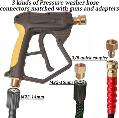 X-887 High Pressure Washer Gun with Foam Cannon 2 Adapter 7 Pressure Washer Nozzles,for Car Washing