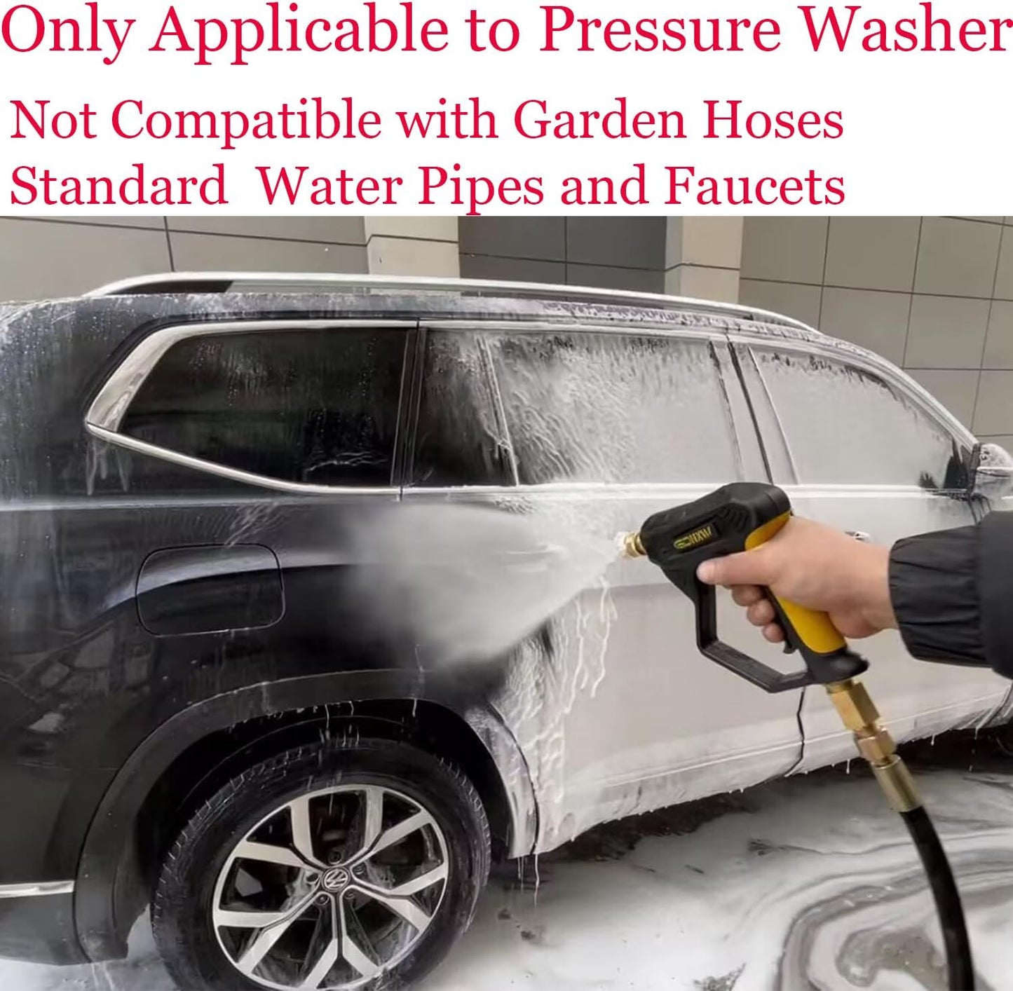 X-887 High Pressure Washer Gun with Foam Cannon 2 Adapter 7 Pressure Washer Nozzles,for Car Washing