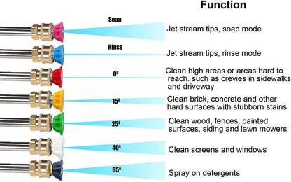 X-887 High Pressure Washer Gun with Foam Cannon 2 Adapter 7 Pressure Washer Nozzles,for Car Washing