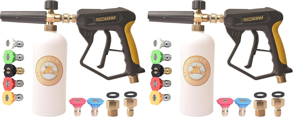 X-887 High Pressure Washer Gun with Foam Cannon 2 Adapter 7 Pressure Washer Nozzles,for Car Washing