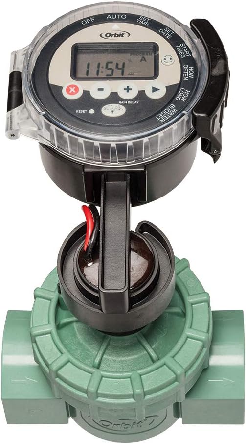 57860 Outdoor Battery-Powered Water Sprinkler Timer with 1-Inch. FPT Jar Top Automatic Sprinkler Valve