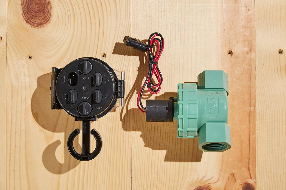 57860 Outdoor Battery-Powered Water Sprinkler Timer with 1-Inch. FPT Jar Top Automatic Sprinkler Valve