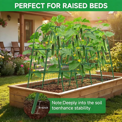 48x65 Inch Cucumber Trellis for Raised Bed U-Shape Garden Trellis
