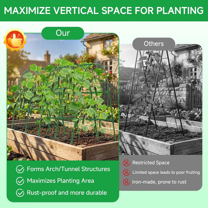 48x65 Inch Cucumber Trellis for Raised Bed U-Shape Garden Trellis