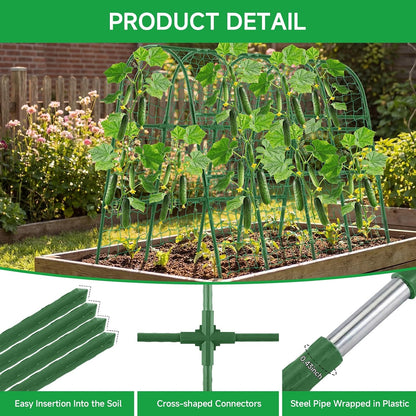 48x65 Inch Cucumber Trellis for Raised Bed U-Shape Garden Trellis