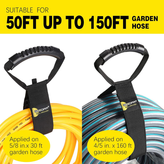 Water Hose Storage Straps (2 Pack) for 50-150 ft Garden & Pool Hose Storage