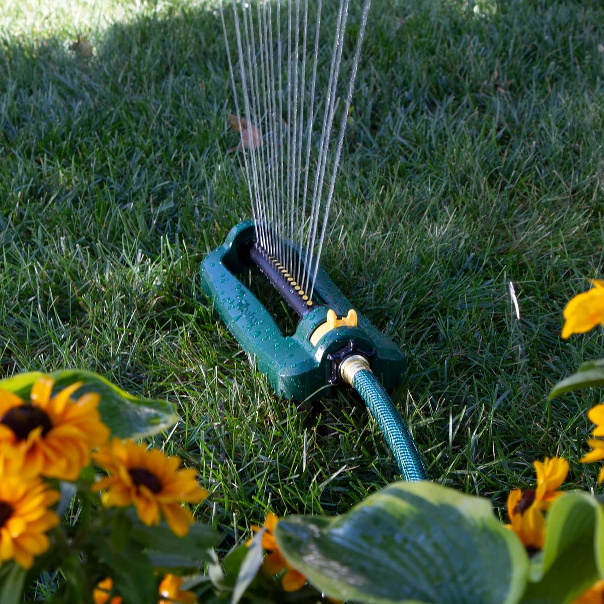 Turbo Oscillating Sprinkler, 2800 Sq Ft: Range Adjustable