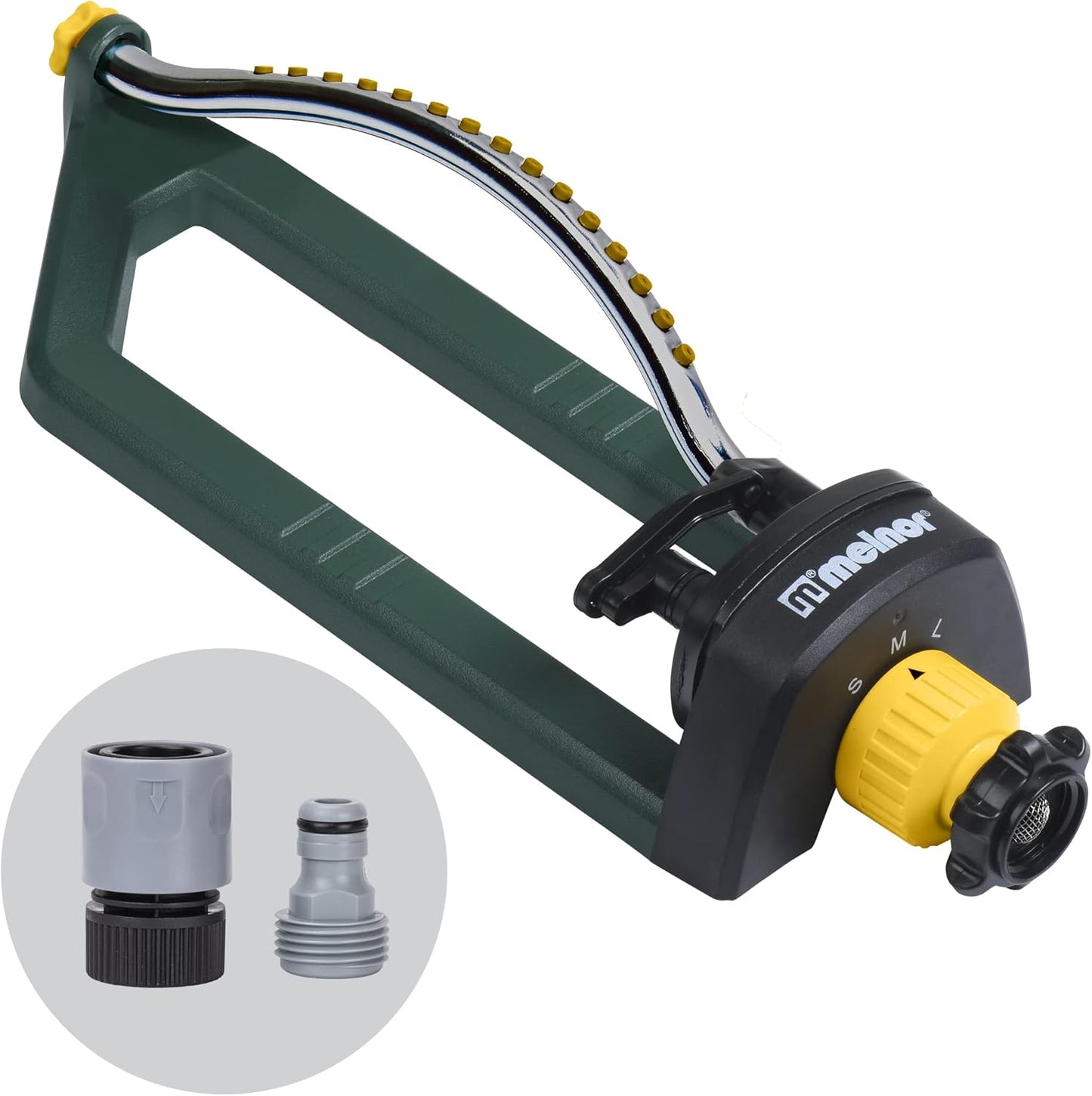 Turbo Oscillating Sprinkler, 2800 Sq Ft: Range Adjustable