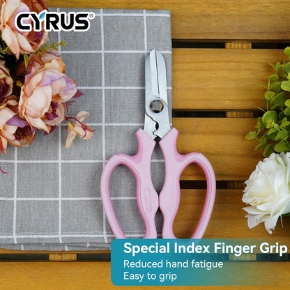 Pink Stainless Steel Floral Shears with Integrated Stab Remover
