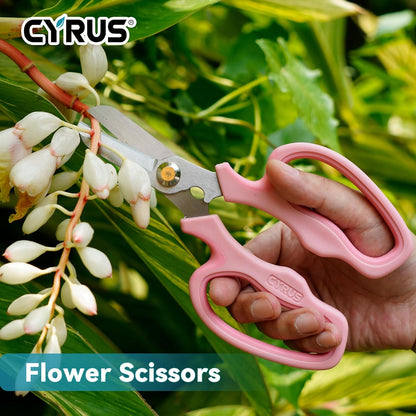 Pink Stainless Steel Floral Shears with Integrated Stab Remover