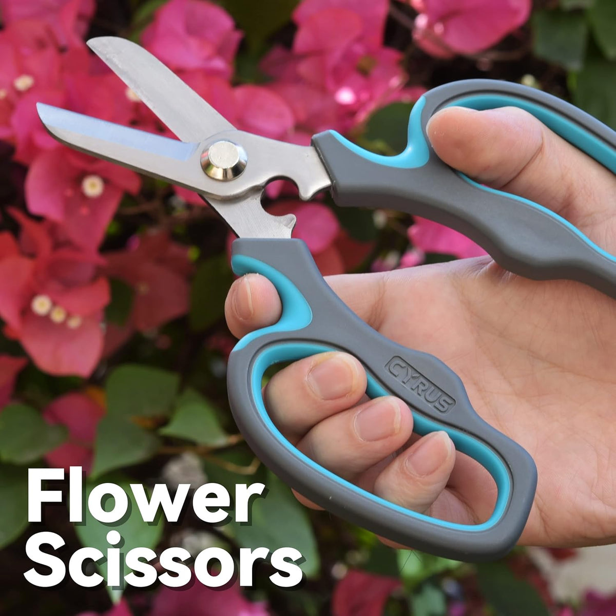 Pink Stainless Steel Floral Shears with Integrated Stab Remover