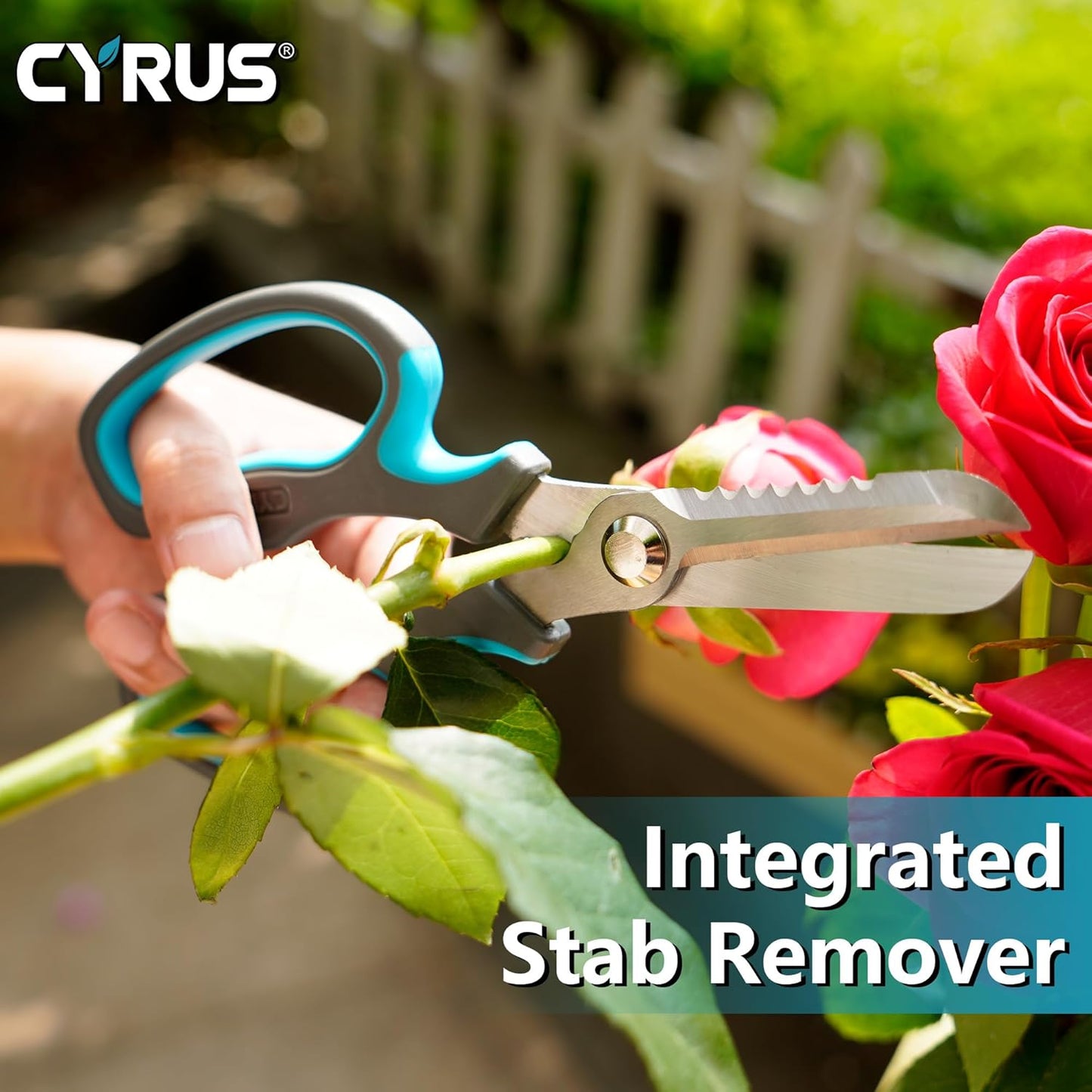 Pink Stainless Steel Floral Shears with Integrated Stab Remover