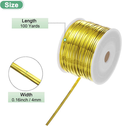 Metal Twist Ties, 100 Yards Metallic Twists Tie Bread Twisty-Ties for Party Decoration/Garden Plant/Gift Wrapping Bag/Cake/Pops Candy/Bakery Bags [Gold]
