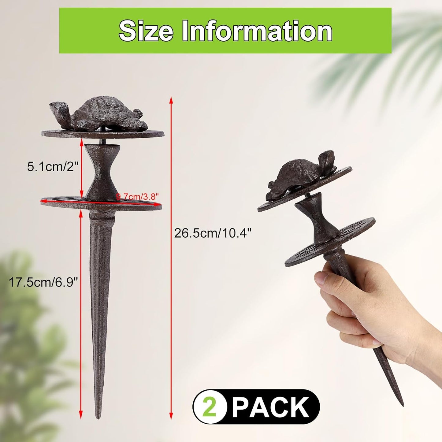 2PCS Cast Iron Garden Hose Guide Stakes Heavy Duty Hose Guide Spikes