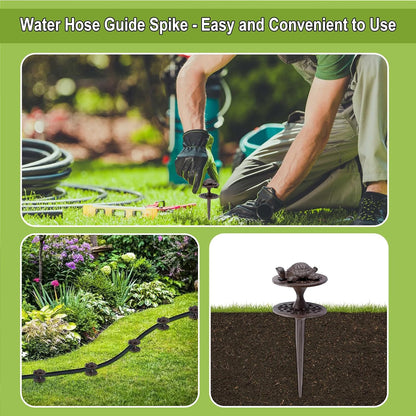 2PCS Cast Iron Garden Hose Guide Stakes Heavy Duty Hose Guide Spikes