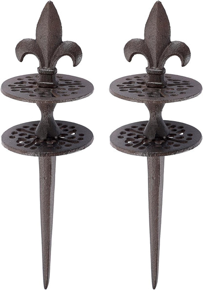 2PCS Cast Iron Garden Hose Guide Stakes Heavy Duty Hose Guide Spikes