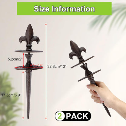 2PCS Cast Iron Garden Hose Guide Stakes Heavy Duty Hose Guide Spikes