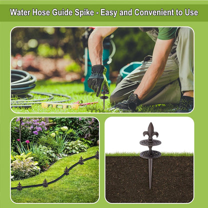 2PCS Cast Iron Garden Hose Guide Stakes Heavy Duty Hose Guide Spikes