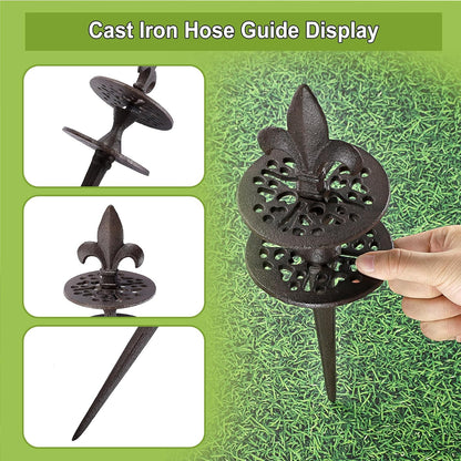 2PCS Cast Iron Garden Hose Guide Stakes Heavy Duty Hose Guide Spikes