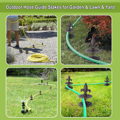 2PCS Cast Iron Garden Hose Guide Stakes Heavy Duty Hose Guide Spikes