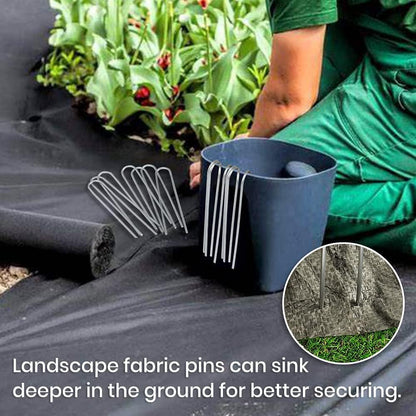 100 Pack 6 Inch Garden Stakes, Galvanized Landscape Staples for Weed Barrier Fabric, Heavy Duty Sod Pins Securing Pegs Netting Ground Sheets Irrigation Tubing
