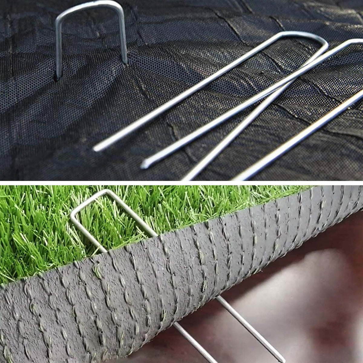 100 Pack 6 Inch Garden Stakes, Galvanized Landscape Staples for Weed Barrier Fabric, Heavy Duty Sod Pins Securing Pegs Netting Ground Sheets Irrigation Tubing