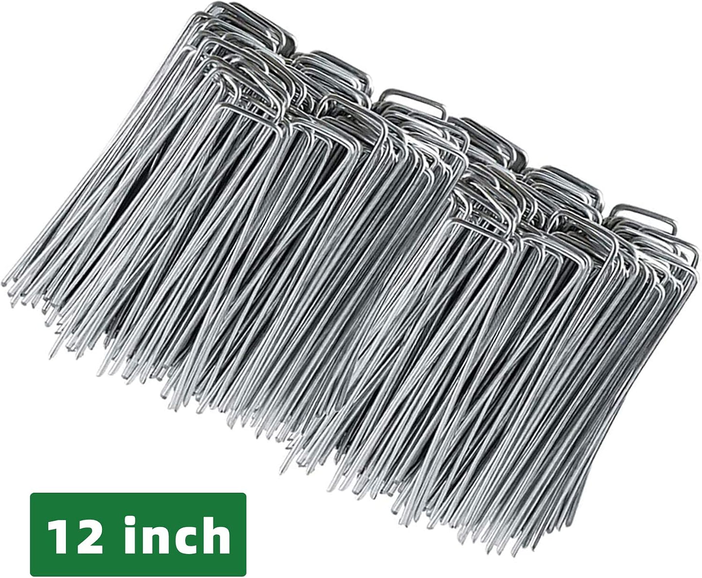100 Pack 6 Inch Garden Stakes, Galvanized Landscape Staples for Weed Barrier Fabric, Heavy Duty Sod Pins Securing Pegs Netting Ground Sheets Irrigation Tubing