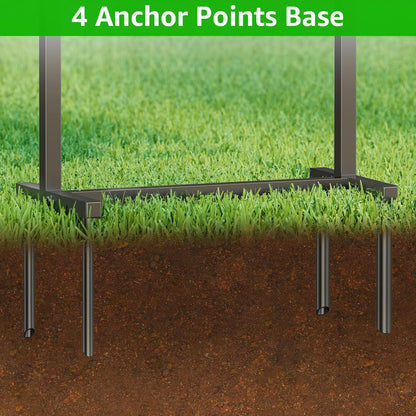 Garden Hose Holder with Faucet Holds 150-Feet Hose for Outside 4 Spikes