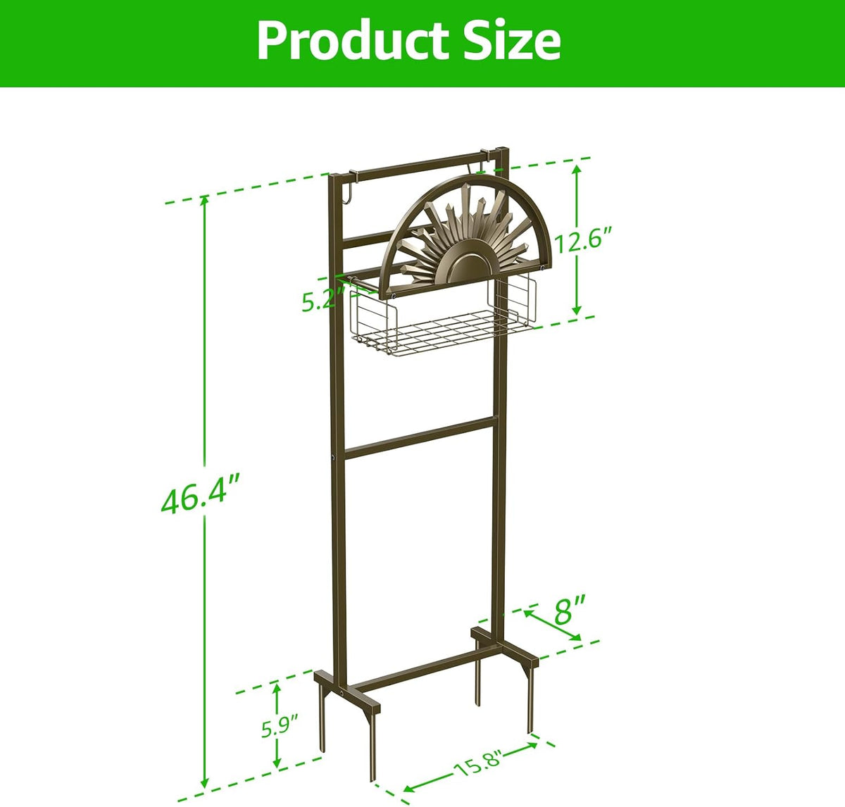 Garden Hose Holder with Faucet Holds 150-Feet Hose for Outside 4 Spikes