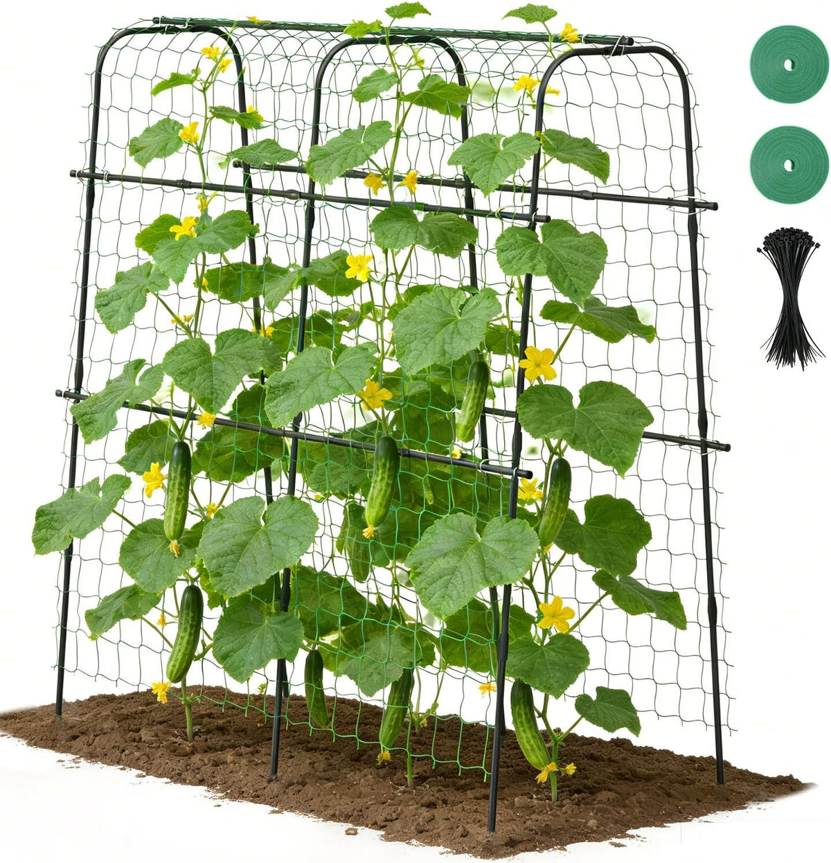Cucumber Trellis for Raised Bed 63" x 63" U-Shaped Metal