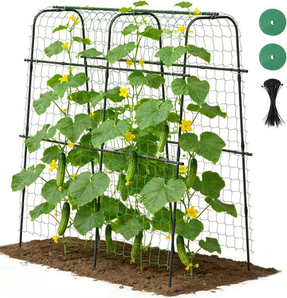 Cucumber Trellis for Raised Bed 63" x 63" U-Shaped Metal