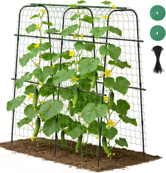 Cucumber Trellis for Raised Bed 63" x 63" U-Shaped Metal