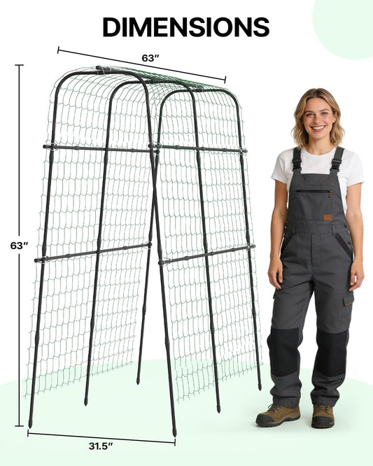 Cucumber Trellis for Raised Bed 63" x 63" U-Shaped Metal