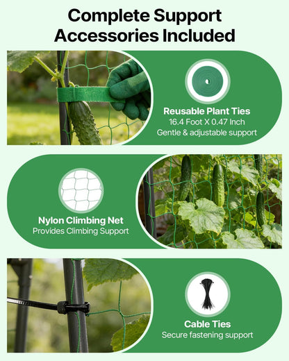 Cucumber Trellis for Raised Bed 63" x 63" U-Shaped Metal