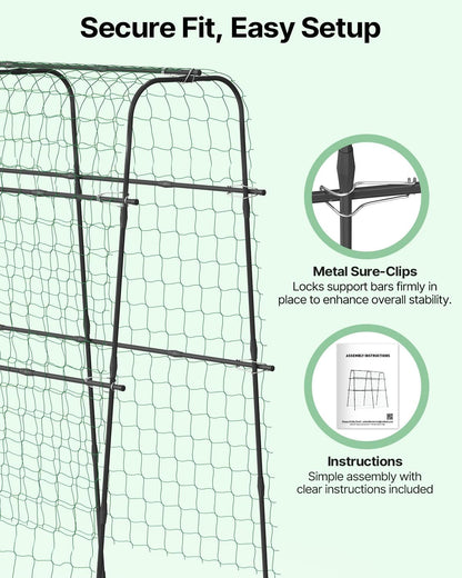 Cucumber Trellis for Raised Bed 63" x 63" U-Shaped Metal