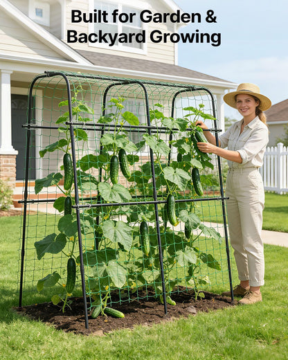 Cucumber Trellis for Raised Bed 63" x 63" U-Shaped Metal
