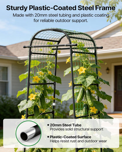 Cucumber Trellis for Raised Bed 63" x 63" U-Shaped Metal