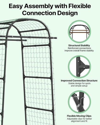 Cucumber Trellis for Raised Bed 63" x 63" U-Shaped Metal