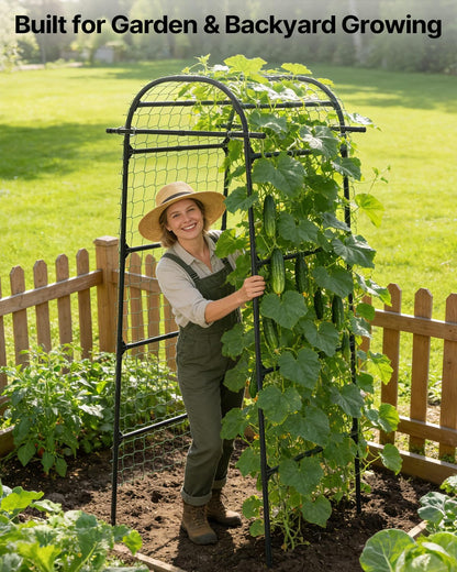 Cucumber Trellis for Raised Bed 63" x 63" U-Shaped Metal