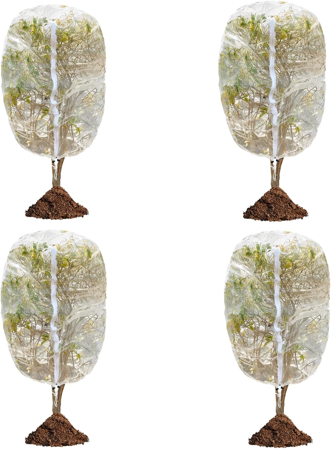 4 Pack Bird Netting Bags for Garden Protection, 3.3 x 4.6 FT Insect Barrier Mesh Covers with Zipper Drawstring, Fruit Tree Netting for Blueberry Bushes Tomatoes Vegetables and Outdoor Plants