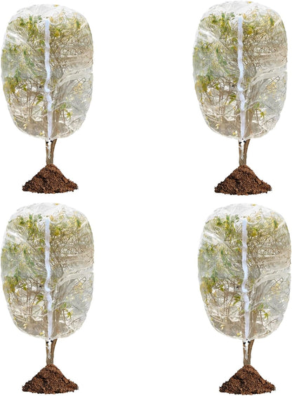 4 Pack Bird Netting Bags for Garden Protection, 3.3 x 4.6 FT Insect Barrier Mesh Covers with Zipper Drawstring, Fruit Tree Netting for Blueberry Bushes Tomatoes Vegetables and Outdoor Plants