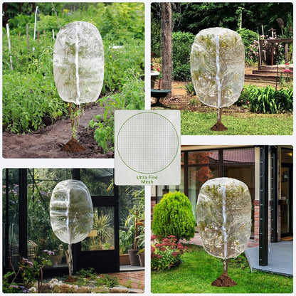 4 Pack Bird Netting Bags for Garden Protection, 3.3 x 4.6 FT Insect Barrier Mesh Covers with Zipper Drawstring, Fruit Tree Netting for Blueberry Bushes Tomatoes Vegetables and Outdoor Plants