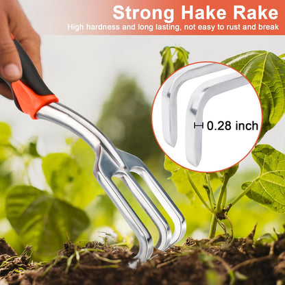 Hand Rake Garden Tool, Heavy Duty Hand Cultivators for Gardening, Small Garden Claw Tool Garden Handrake with Ergonomic Handle, Weed Rake Cultivator Tool for Cultivating, Loosening, Weeding