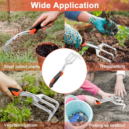 Hand Rake Garden Tool, Heavy Duty Hand Cultivators for Gardening, Small Garden Claw Tool Garden Handrake with Ergonomic Handle, Weed Rake Cultivator Tool for Cultivating, Loosening, Weeding