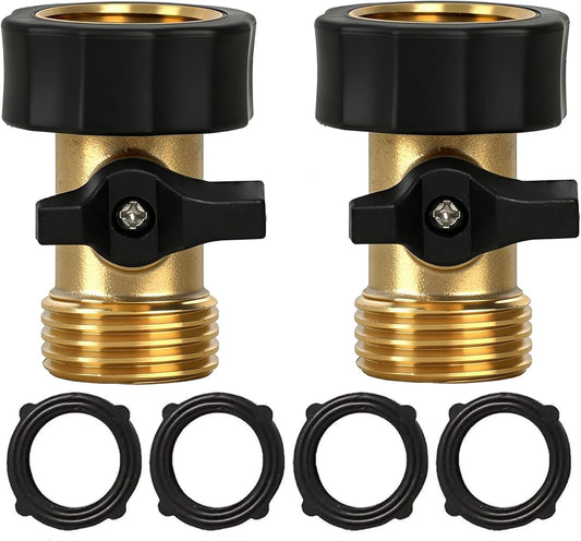 Garden Hose Shut Off Valve, 2 Pack Heavy Duty 3/4 Inch Solid Garden Hose Shut Off Valve with 4 Extra Rubber Washers